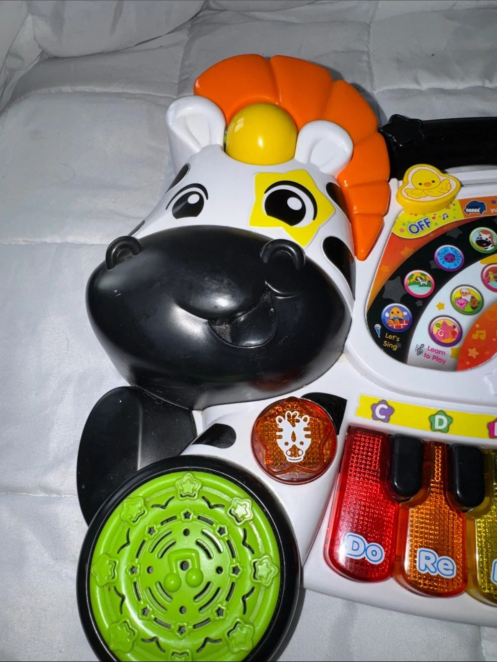 Vibrant Zebra Musical Learning Piano - Multicolor Kids Toy